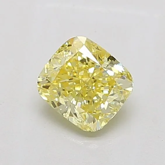 1ct CUSHION Fancy Intense Yellow SI2 Coloured Lab diamond