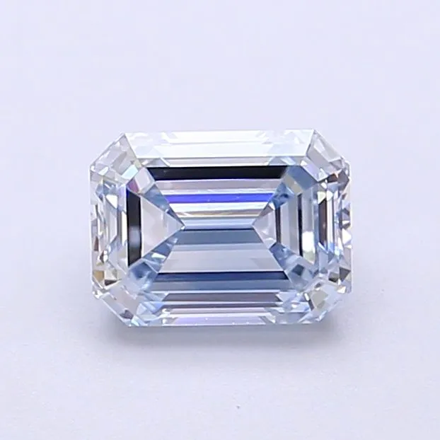 1.00ct EMERALD Fancy Blue SI1 Coloured Lab diamond