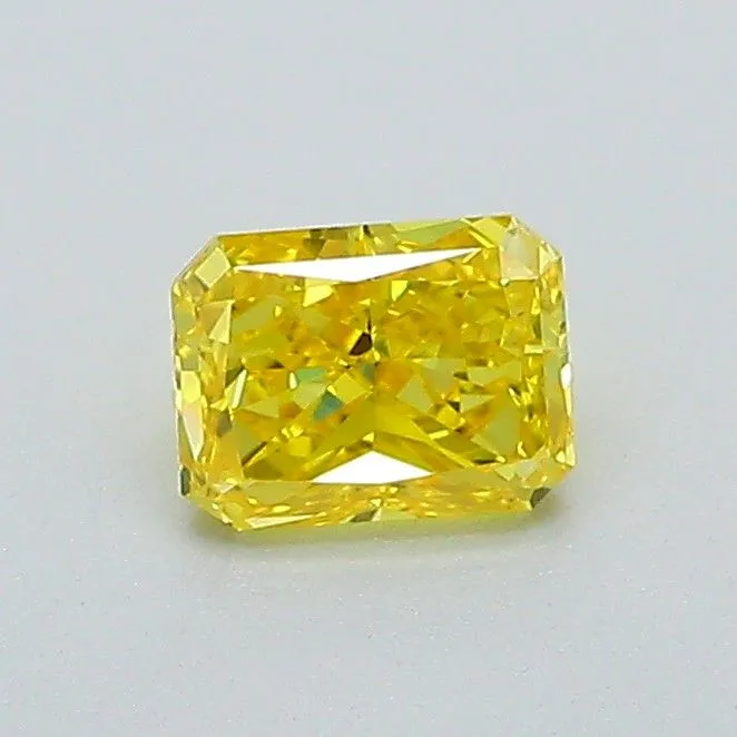 0.50ct RADIANT Fancy Vivid Yellow VVS2 Coloured Lab diamond