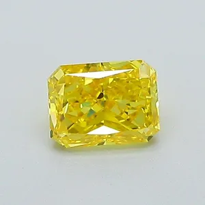 0.5ct RADIANT Fancy Vivid Yellow VVS2 Coloured Lab diamond