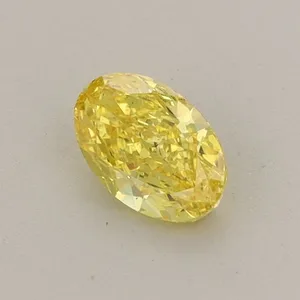 0.42ct OVAL Fancy Vivid Yellow VS1 Coloured Lab diamond