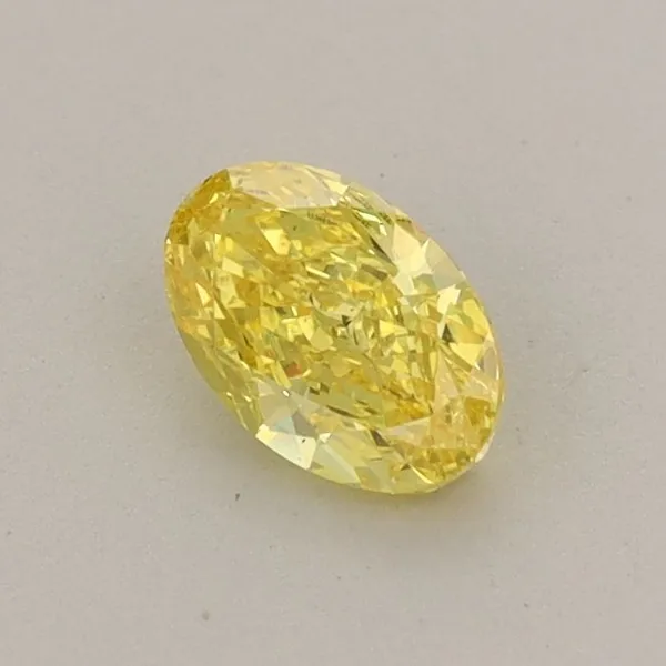 0.42ct OVAL Fancy Vivid Yellow VS1 Coloured Lab diamond