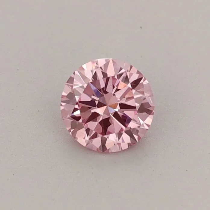 0.30ct ROUND Fancy Vivid Pink VS2 Coloured Lab diamond
