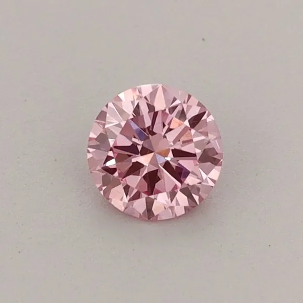 0.3ct ROUND Fancy Vivid Pink VS2 Coloured Lab diamond