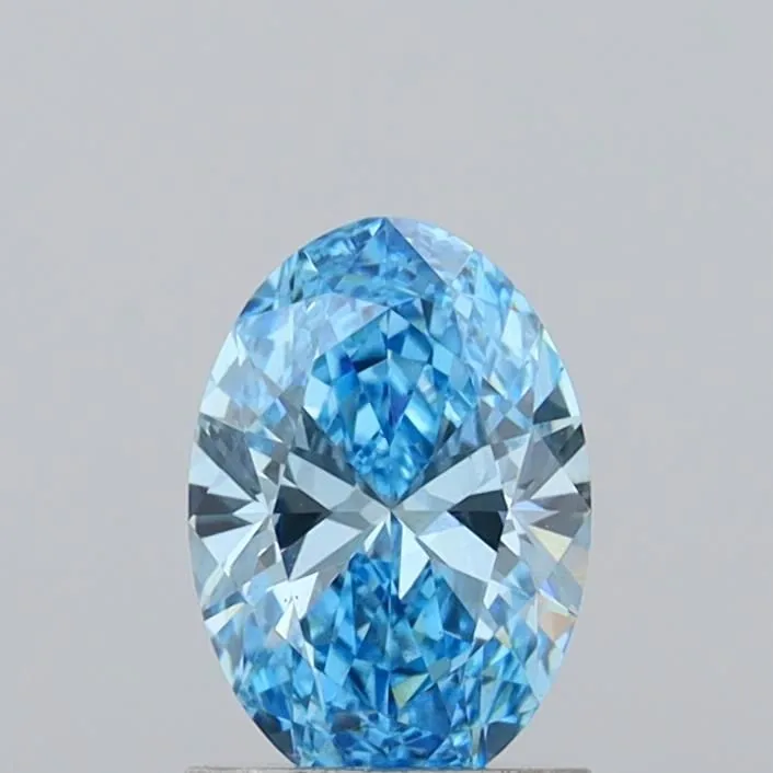 1.09ct OVAL Fancy Vivid Blue VS2 Coloured Lab diamond
