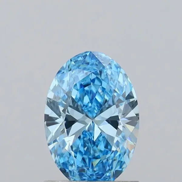 1.09ct OVAL Fancy Vivid Blue VS2 Coloured Lab diamond