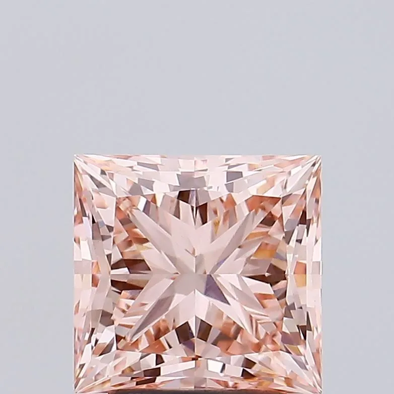 2.96ct PRINCESS Fancy Vivid Pink VVS2 Coloured Lab diamond