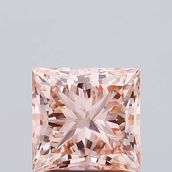 2.96ct PRINCESS Fancy Vivid Pink VVS2 Coloured Lab diamond