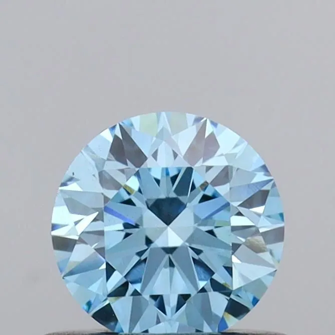 0.52ct ROUND Fancy Vivid Blue VS2 Coloured Lab diamond