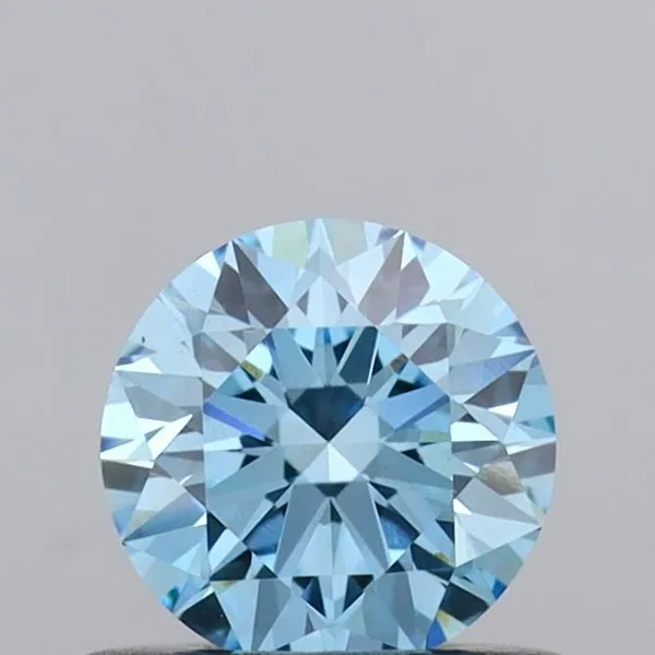 0.52ct ROUND Fancy Vivid Blue VS2 Coloured Lab diamond