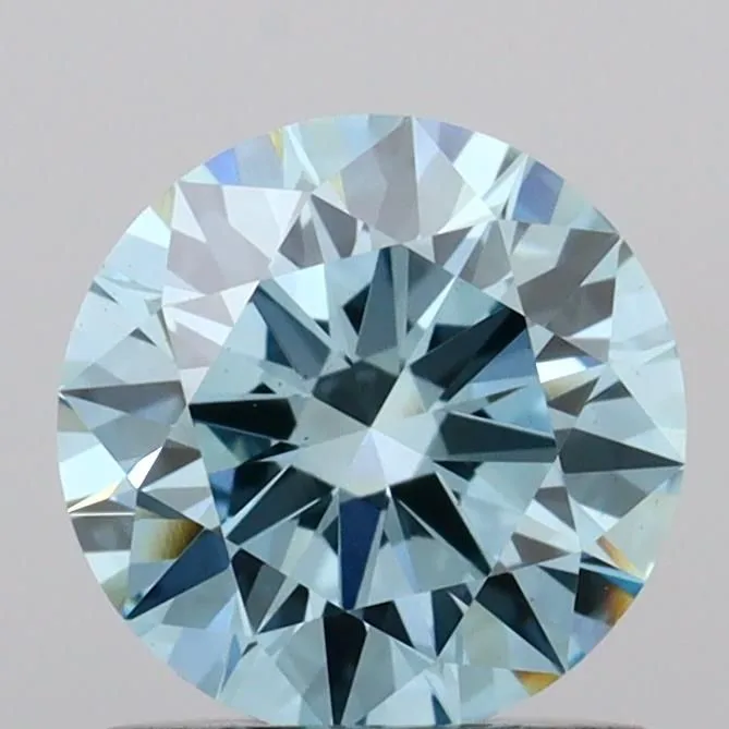 0.94ct ROUND Fancy Vivid Blue VVS2 Coloured Lab diamond