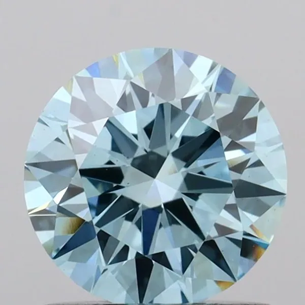 0.94ct ROUND Fancy Vivid Blue VVS2 Coloured Lab diamond