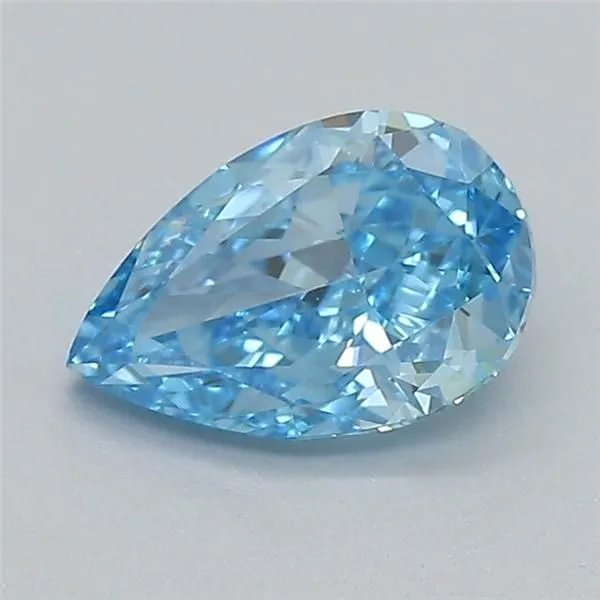 0.51ct PEAR Fancy Vivid Blue VVS2 Coloured Lab diamond