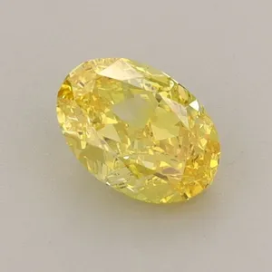 0.81ct OVAL Fancy Vivid Yellow VVS1 Coloured Lab diamond