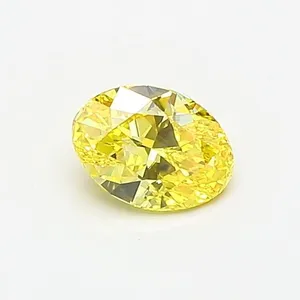 0.49ct OVAL Fancy Vivid Yellow VVS2 Coloured Lab diamond