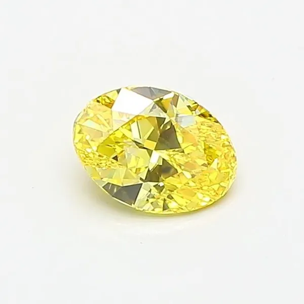 0.49ct OVAL Fancy Vivid Yellow VVS2 Coloured Lab diamond