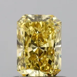 0.66ct RADIANT Fancy Intense Yellow VS2 Coloured Lab diamond
