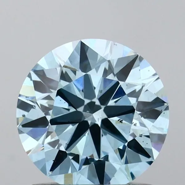 1.02ct ROUND Fancy Vivid Blue SI1 Coloured Lab diamond