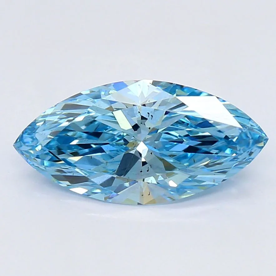 1.10ct MARQUISE Fancy Vivid Blue VS2 Coloured Lab diamond