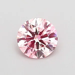 0.46ct ROUND Fancy Intense Pink VS1 Coloured Lab diamond