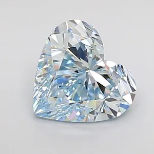 1.22ct HEART Fancy Light Greenish Blue VVS2 Coloured Lab diamond