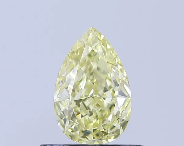 0.6ct PEAR Fancy Light Yellow VS1 Coloured Lab diamond