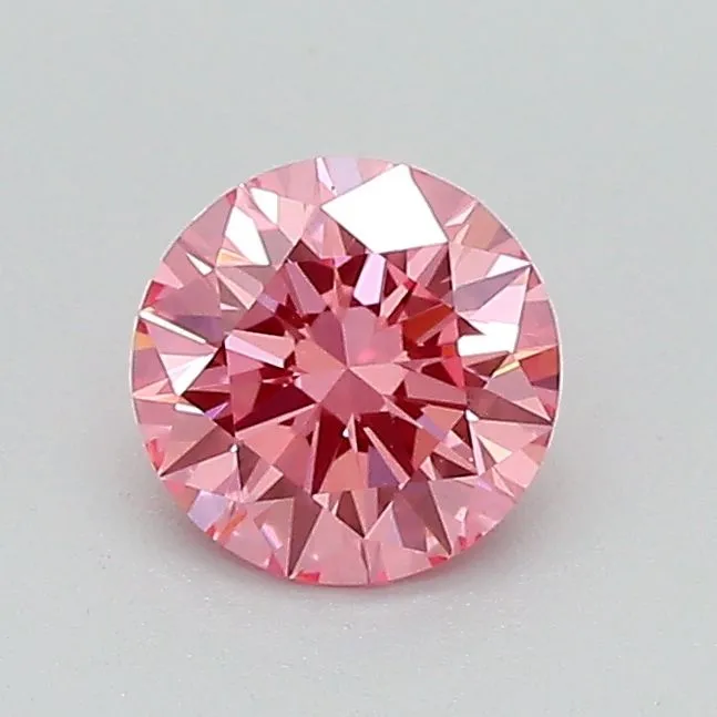 0.62ct ROUND Fancy Vivid Pink VS1 Coloured Lab diamond