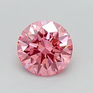 0.62ct ROUND Fancy Vivid Pink VS1 Coloured Lab diamond