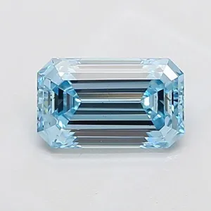 1.5ct EMERALD Fancy Vivid Blue VS2 Coloured Lab diamond