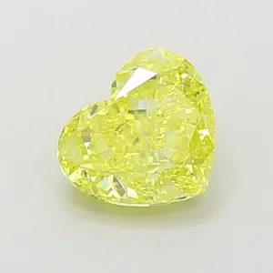 1.1ct HEART Fancy Vivid Yellow VVS2 Coloured Lab diamond