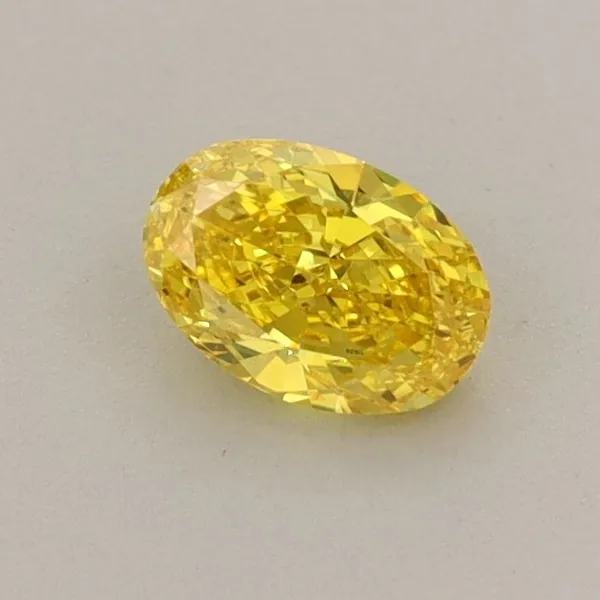 0.47ct OVAL Fancy Vivid Yellow VS1 Coloured Lab diamond