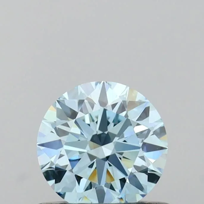 0.52ct ROUND Fancy Vivid Blue VVS1 Coloured Lab diamond