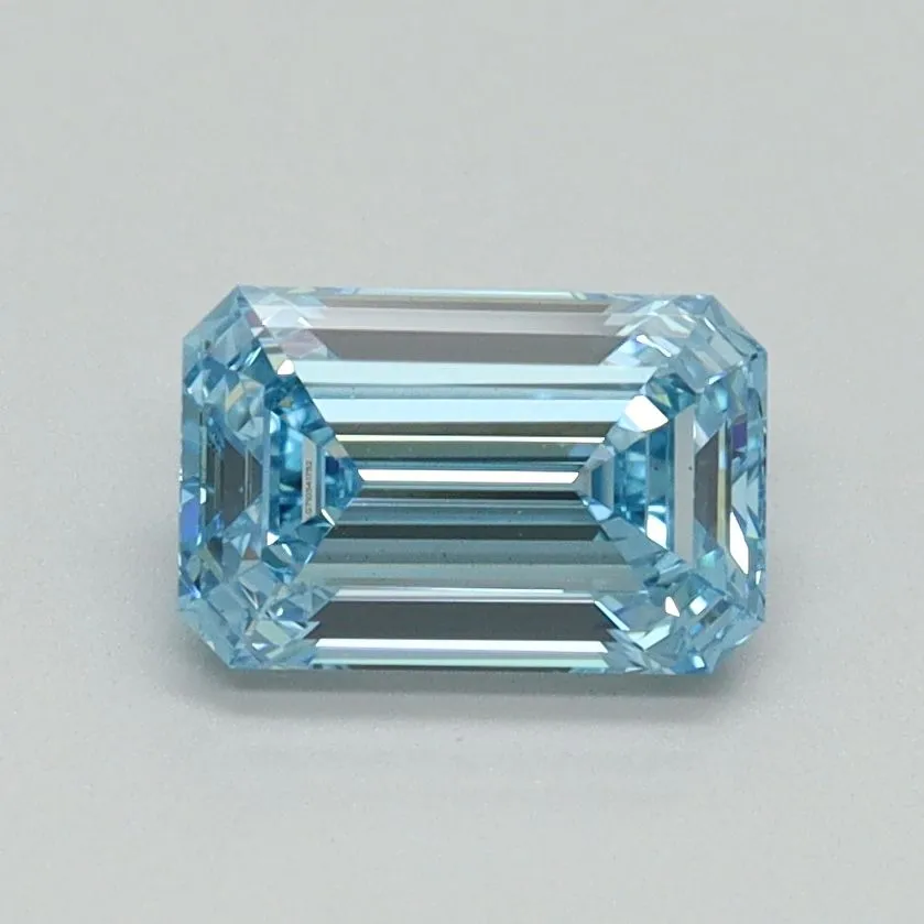 1.01ct EMERALD Fancy Vivid Blue VS1 Coloured Lab diamond
