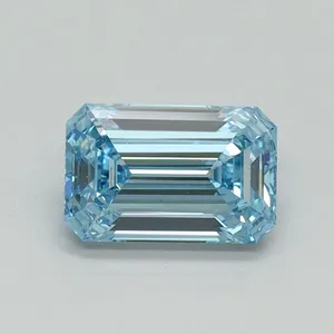 1.01ct EMERALD Fancy Vivid Blue VS1 Coloured Lab diamond