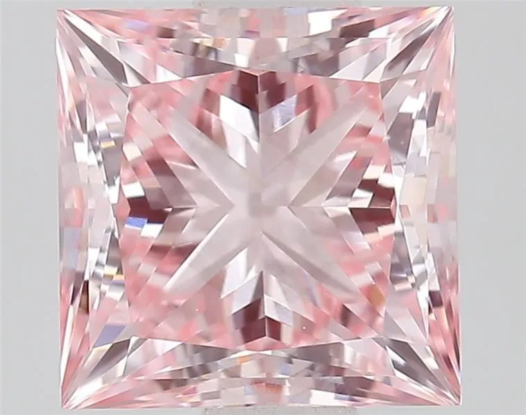 1.04ct PRINCESS Fancy Vivid Pink VS1 Coloured Lab diamond