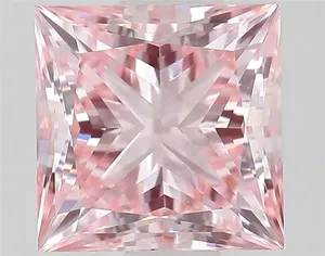 1.04ct PRINCESS Fancy Vivid Pink VS1 Coloured Lab diamond