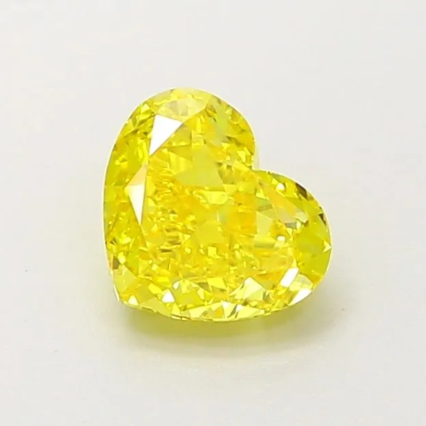 0.85ct HEART Fancy Vivid Yellow VS1 Coloured Lab diamond
