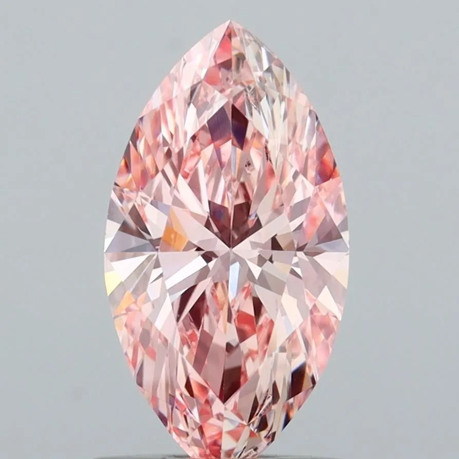 0.90ct MARQUISE Fancy Vivid Pink VS1 Coloured Lab diamond