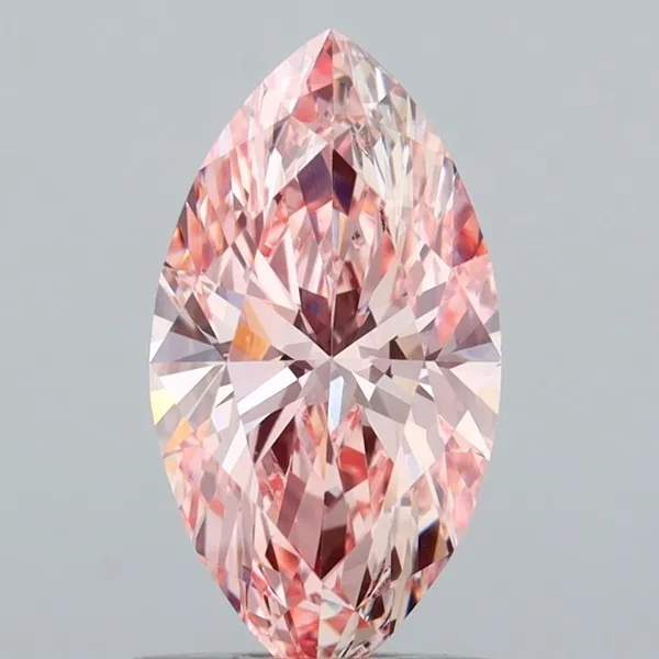 0.9ct MARQUISE Fancy Vivid Pink VS1 Coloured Lab diamond