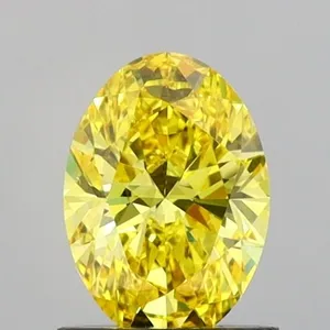 0.99ct OVAL Fancy Vivid Yellow VVS2 Coloured Lab diamond