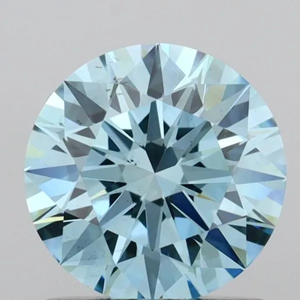 1.03ct ROUND Fancy Vivid Blue VS2 Coloured Lab diamond