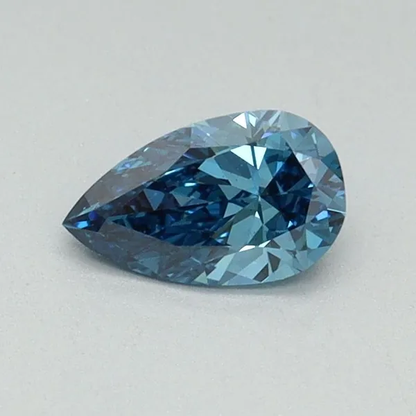 0.36ct PEAR Fancy Vivid Blue VS1 Coloured Lab diamond