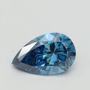 0.72ct PEAR Fancy Vivid Blue SI1 Coloured Lab diamond