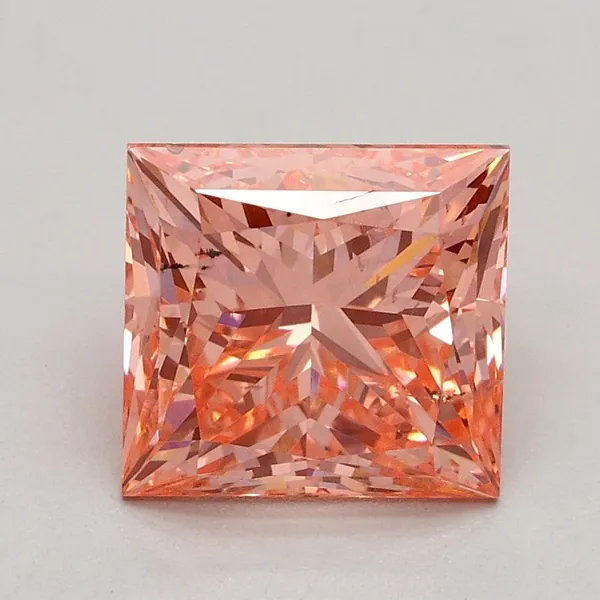 2ct PRINCESS Fancy Intense Pink SI2 Coloured Lab diamond