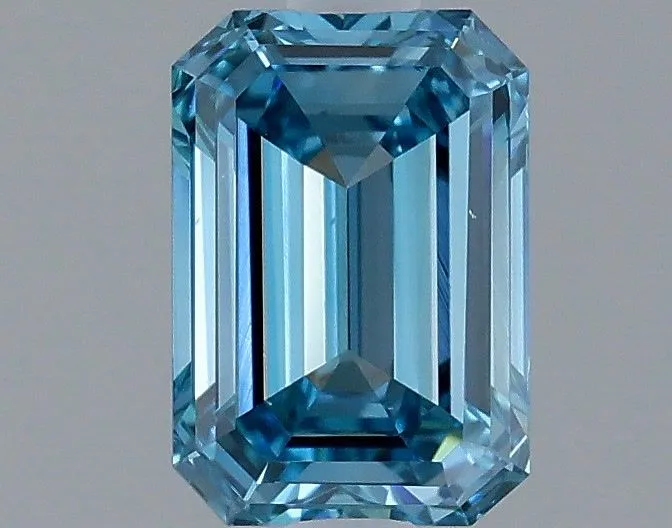 1.00ct EMERALD Fancy Vivid Blue VS1 Coloured Lab diamond