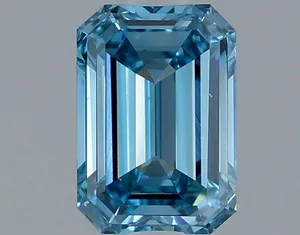 1ct EMERALD Fancy Vivid Blue VS1 Coloured Lab diamond
