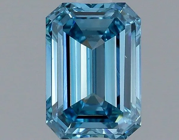 1ct EMERALD Fancy Vivid Blue VS1 Coloured Lab diamond