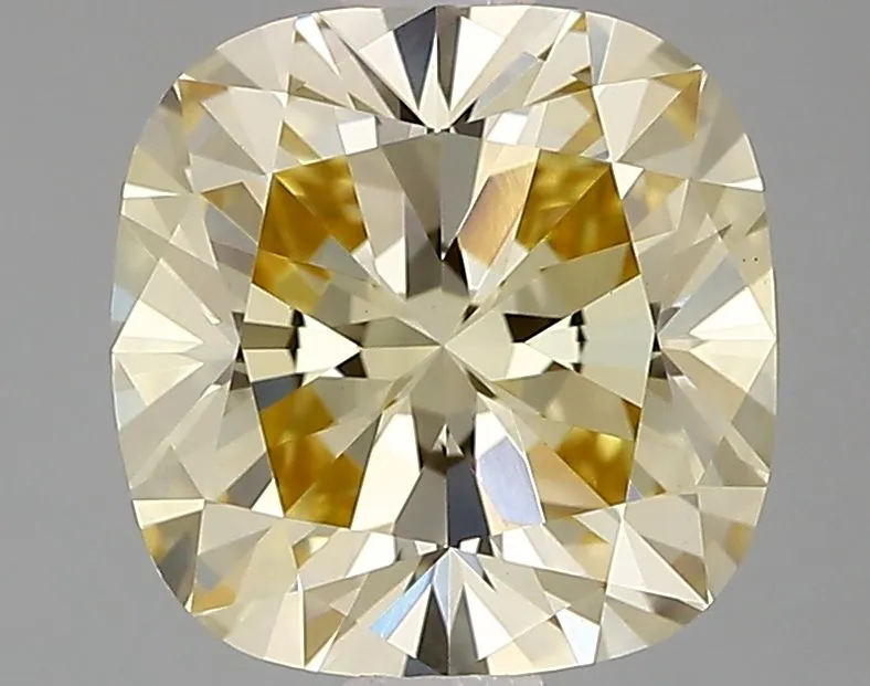 1.26ct CUSHION Fancy Light Yellow VVS2 Coloured Lab diamond