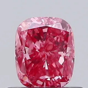 0.55ct CUSHION Fancy Vivid Pink VS1 Coloured Lab diamond