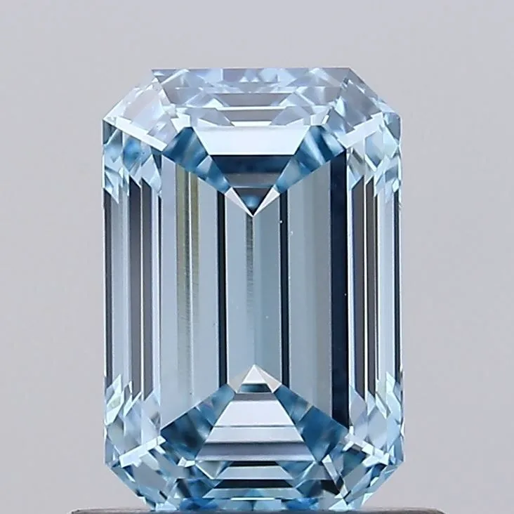 0.92ct EMERALD Fancy Intense Blue VVS2 Coloured Lab diamond